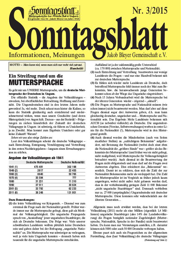 Sonntagsblatt 3/2015